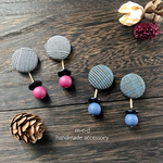 glen check× vintage beads  pierce small