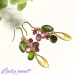 ◇秋色の雫◇ ピアス/イヤリング    チェコビーズとスワロフスキー