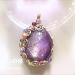 スタールビーペンダント（ワイヤーアートジュエリー☆ワイヤーアクセサリー☆ワイヤーラッピング天然石ネックレス）