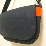 ショルダー　帆布　クロ×古布