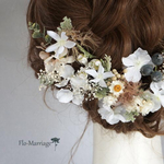 ブルーベリーと白花のヘッドドレス♡ナチュラルテイスト全開！