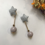 星形チェックボタンピアス☆