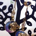 夜空色の月と九尾の狐のイヤーカフ(金具変更可)