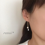 コットンパールとチェコガラスのホワイトオパール✴︎ピアス♦︎チタンに変更可♦︎