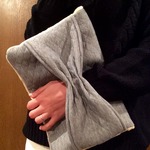 【ファルファッレ】グレー×ふわふわクラッチバッグ