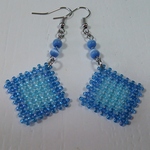 *夏の海色ビーズのピアス*