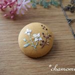 秋色のお花刺繍ブローチ・ｂ