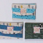 魚釣りの猫さん🐱フレンチブルドッグ🐶のポケットティッシュケース★カードケース