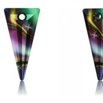 【スワロフスキー#6480】1粒 Spike ペンダント 18mm クリスタル レインボー ダーク (001RABDK)