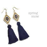 【人気no.1】◇tassel earrings◇(navy)