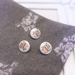 ＊送料無料＊レトロなボタン＊３個セット　ねこ　昭和