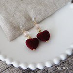 フロッキーheart*樹脂イヤリング
