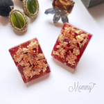 resin gold×winered ピアス・イヤリング