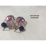 再再再販！カラフルさざれ石クリアピアス(シルバー)