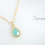 クリスタルドロップネックレス(mint blue)