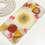  SALE! iPhone6・6sケース☆押し花ケース☆押しフルーツ☆ガーベラ☆ピンク