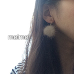 ライトベージュのミンクファーピアス*イヤリング*ノンホールピアス*