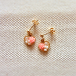 ちいさな宝石箱ピアス　 (ローズ)