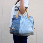 本物デニムbag 【ツートンカラー】