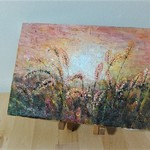 油絵原画　秋色　ねこじゃらし　(送料￥360)