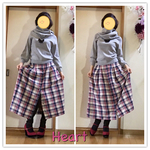 あったか、柔らか、冬のかわいいお出かけ着💖チェックの重ね着かわいいの❣️❣️