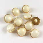 13mm プラメタルボタン ホワイト×ゴールド　10個