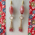 宗三左文字イメージ　大きなチェリークォーツのピアス