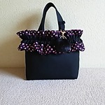 M☆帆布フリルバッグ👜重ねフリル＆ファー付＊個性派思考におすすめバッグ❗  