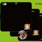 ◇iPhoneX対応◇コーギー犬イラスト【愛犬模様】にカスタマイズした手帳型オリジナルスマホケース