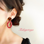 ボルドー◯べっこうと輪っかピアス/イヤリング
