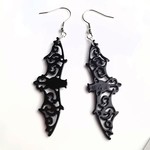 ～Men'sも～ハロウィン  ブラックコウモリピアス〈医療用サージカルステンレス316L製ピアス〉  管理No.764