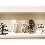 candy-117様専用ページ♡ウッドオブジェ ハロウィン ガイコツ  モノトーン 置物 木製