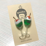 大ぶり メロンソーダ  ピアス