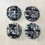 MIXCOLOR TWEED ROUND CABOCHONS PARTS