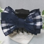 【送料込み】torte❇navy  check  バンスクリップ