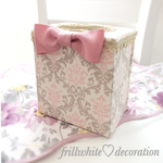 ピンク&グレーダマスク ティッシュボックス♡ティッシュケース