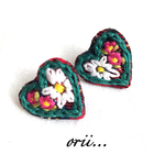 バックキャッチパール花柄刺繍《ピアス》