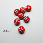 importアクリルドット柄ビーズ レッド 6個入り