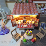 【電池付】あかりの灯るクレープ屋さん★ミニチュア（ドールハウス）