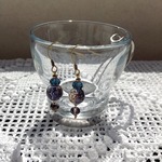 アンティーク風ピアス （Blue & Purple）