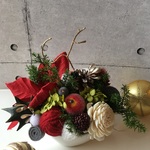 【再再再再販】定番❤ポインセチアのXmas　白器アレンジ　　