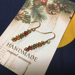 送料無料秋色ピアススワロフスキービーズのピアスorイヤリング