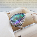 ・:*:・再販・:*:・ Multicolor Rainbow Glass リング
