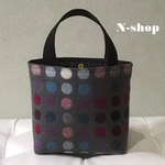 ◆新色◆ウール混*カラフルドット柄♪ミニトートバック★ハンドメイド★
