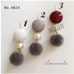 No.A024 ふわふわ♡⃛大人可愛い ファーピアス