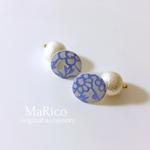 プラバン 和柄 パール ピアス