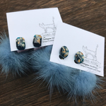 ブラックジュエリー×サックスブルー ミンクファーpierce