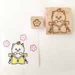 ワンコの消しゴムはんこ★年賀用 ポメラニアン 鏡餅風 戌年 