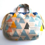 miniきんちゃくbag■北欧テイスト🔺三角柄（キナリ）