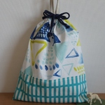 [sale]お着替え袋 (巾着) ☆ ブルー